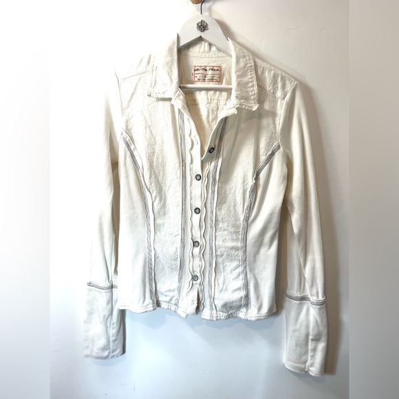 Free People tiny button up top Sz M - Picture 8 of 10